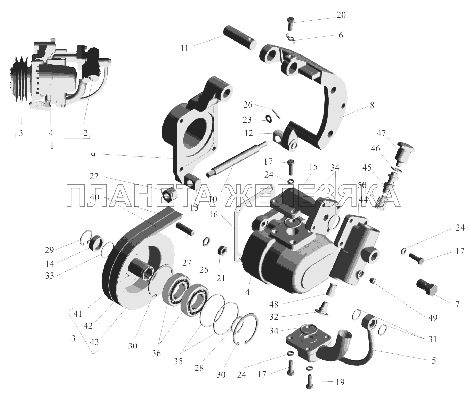Насос 543240-3407010 (-700) МАЗ-6303A3, 6303A5